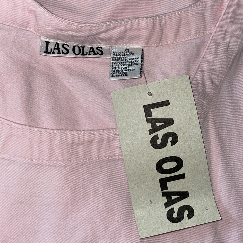 NWT LAS OLAS Pink Fringe Hem Dress.  Size Medium. - Picture 3 of 6